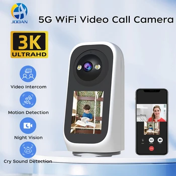 Jooan 3K PTZ ip Camera Video Call with 2.8Inch LED Screen Baby Cry Sound Detection Security camera AI tracking Baby Monitor 1