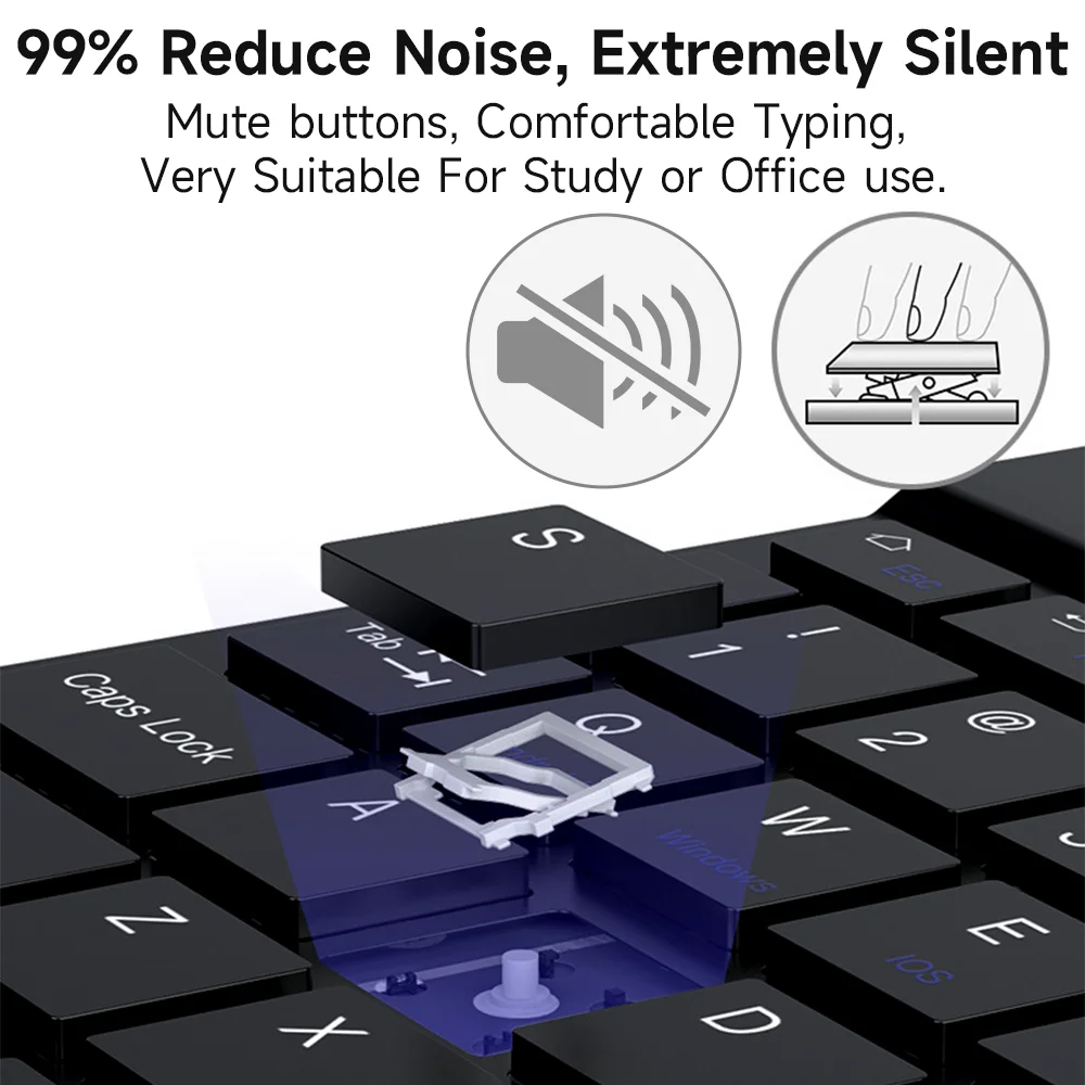 Bluetooth Keyboard for IOS Android Windows Tablet Cellphone