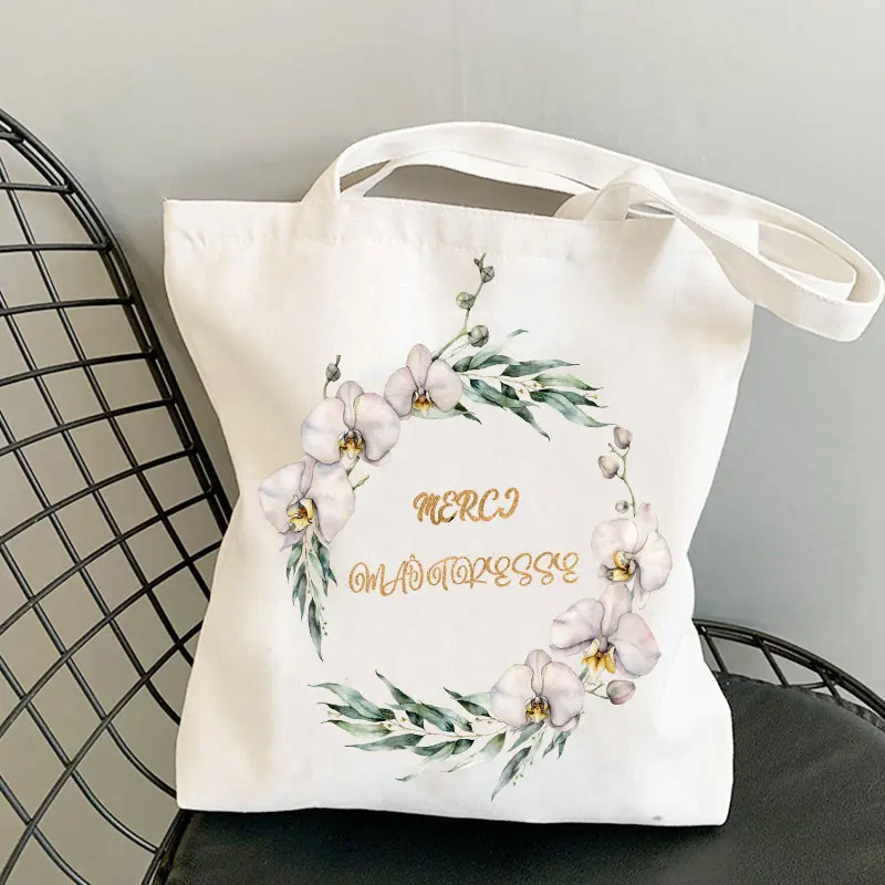 France MERCI MAÎTRESSE Ladies Travel Bags Fabric Shopping Tote Bag Woman Shopper Canvas  Designer Handbags Beach Cloth Shoulder travel wallet
