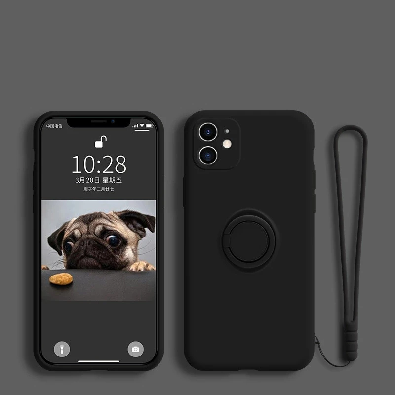 thumbnail image 1 of Liquid Silicone Case For Xiaomi Mi 13T 12T 11T 10T Pro 12 11 Lite 5G NE Capa For Mi 14 13 10 12 Pro Ring Holder Cover With Strap, 1 of 5