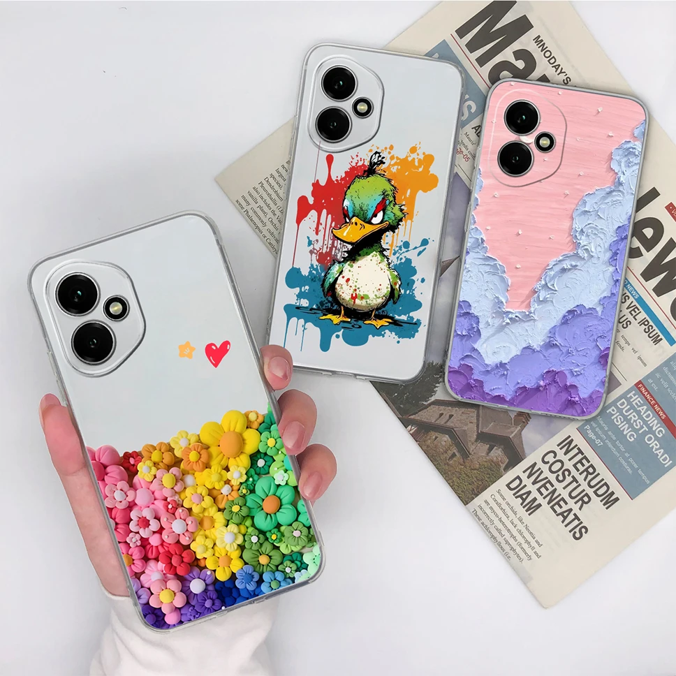 Elegant Floral Transparent Shockproof Phone Case - Soft TPU Silicone Back Cover