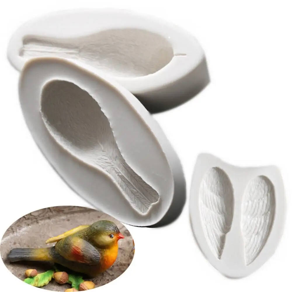

3D Sculpture Birds Sculpture Silicone Fondant Mold DIY Cake Decor Baking Tools Candy Chocolate Clay Gumpaste Resin Craft Mould