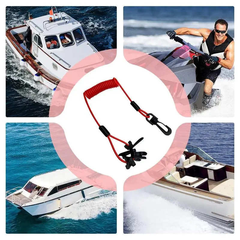 Marine Button Keys Lanyard Outboard Marine Engine Cutoff Button Cord Tether With 7 Keys Lanyard Button Stop Lanyard For Outboard