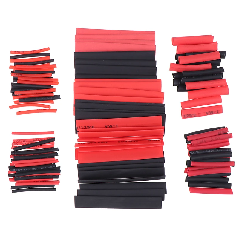 

127PCS 10.4 Mpa Weatherproof Black And Red Two-color 2:1 Environmental Friendly Heat Shrink Pipe Bag/box Vinyl