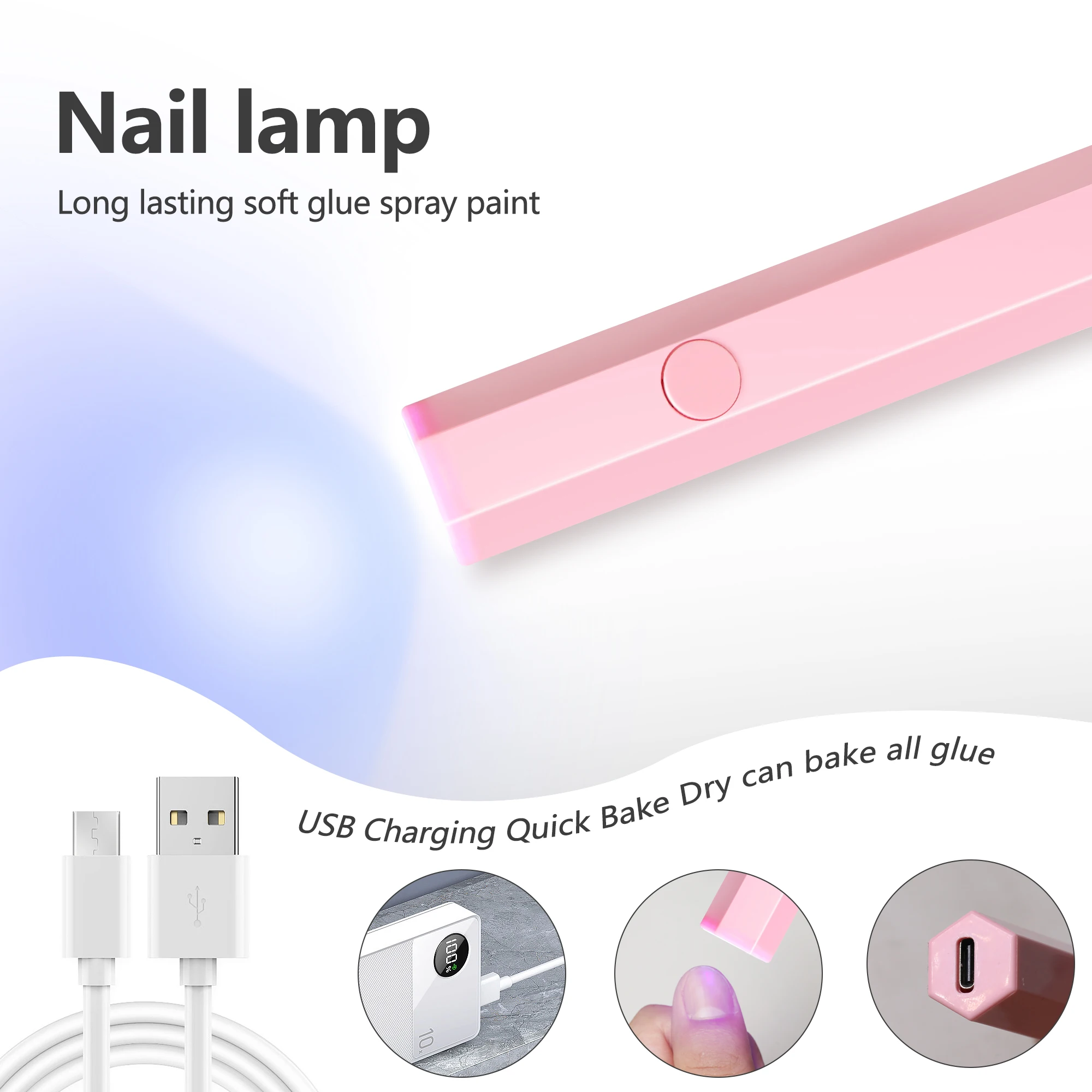 Compact USB Mini Nail Dryer for Gel Polish - Quick Dry UV LED Lamp