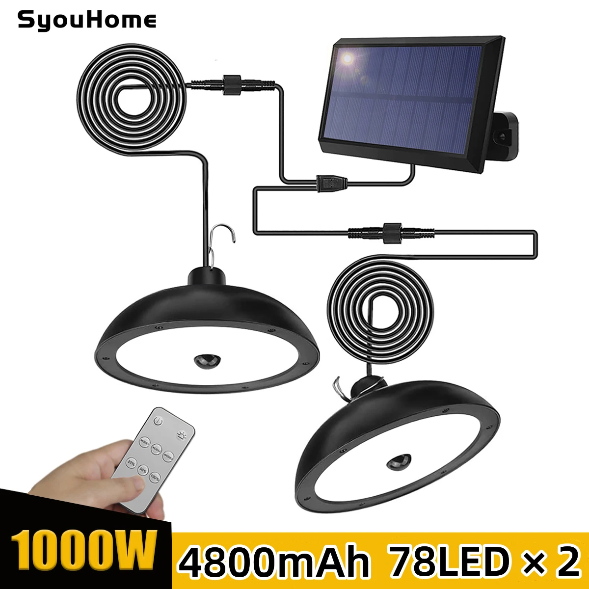 Solar Pendant Light Outdoor Waterproof Indoor Motion Sensor Led Solar ...