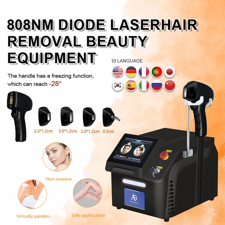

ADG Professional Portable 3 Wavelength Diode 755 nm 808 nm 1064 nm Laser Hair Removal Machine Beauty Salon Equipment