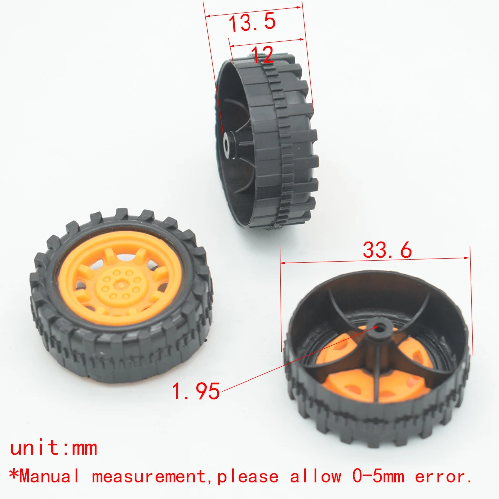 

10/100pcs 2x34mm Plastic Wheel dron rc car plane robot kids toys for boys diy baby accessories montessori juguetes nero WT342AY