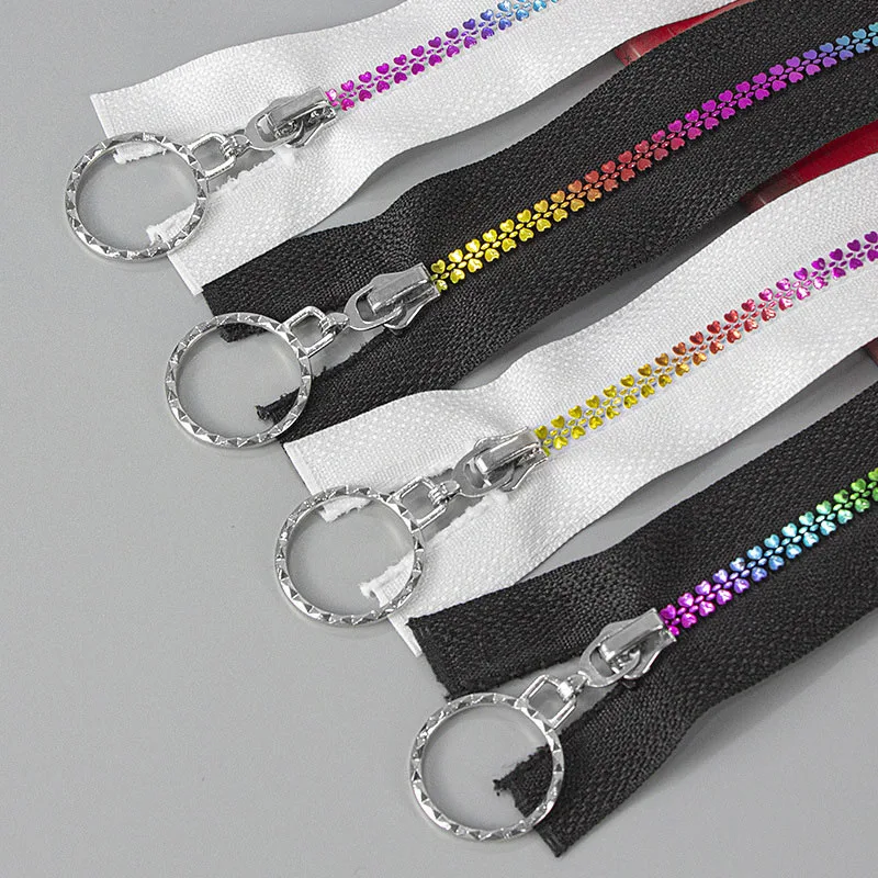 Description Picture 5 of itemNew 5# Resin Zipper 15-60cm Close-end Zipper Colorful Heart Shape Tooth Zipper Jacket Coat DIY Sewing Accessory Bag Supply Trim