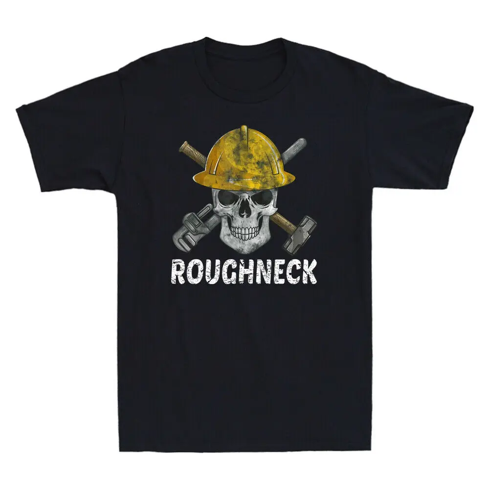 

Skull Oilfield Worker - Funny Idea Retro Roughneck Gift T Shirt New 100% Cotton Short Sleeve O-Neck T-shirt Casual Mens Top