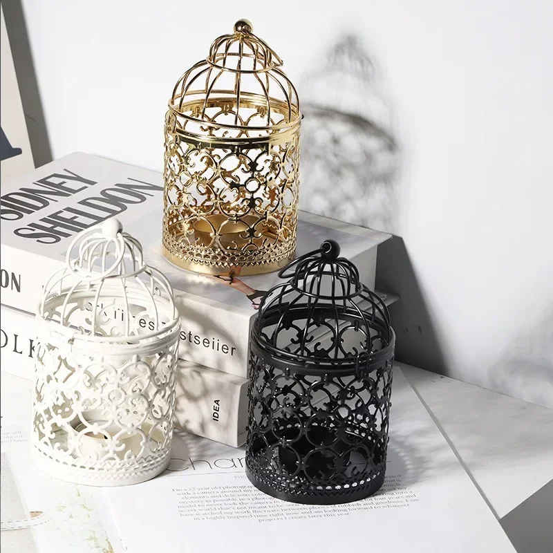 1PCS Nodic Decorative Moroccan Lantern Votive Candle Holder Hanging Lantern Vintage Christmas Candlesticks Home Decora
