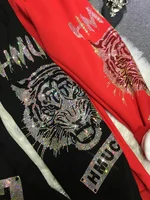 Oversized new tiger head pattern Rhinestone fashion Harlan pants women's corset sweatpants - Image 5
