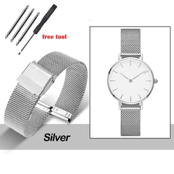Premium Stainless Steel Mesh Milanese Watch Band Strap - 18mm (Silver)