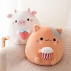 Round Adorbale Furry Plush Cow Cat Simulated Toy Stuffed Fat Cartoon Animal Doll Sleeping Pillow Cushion Children Gift Christmas 2