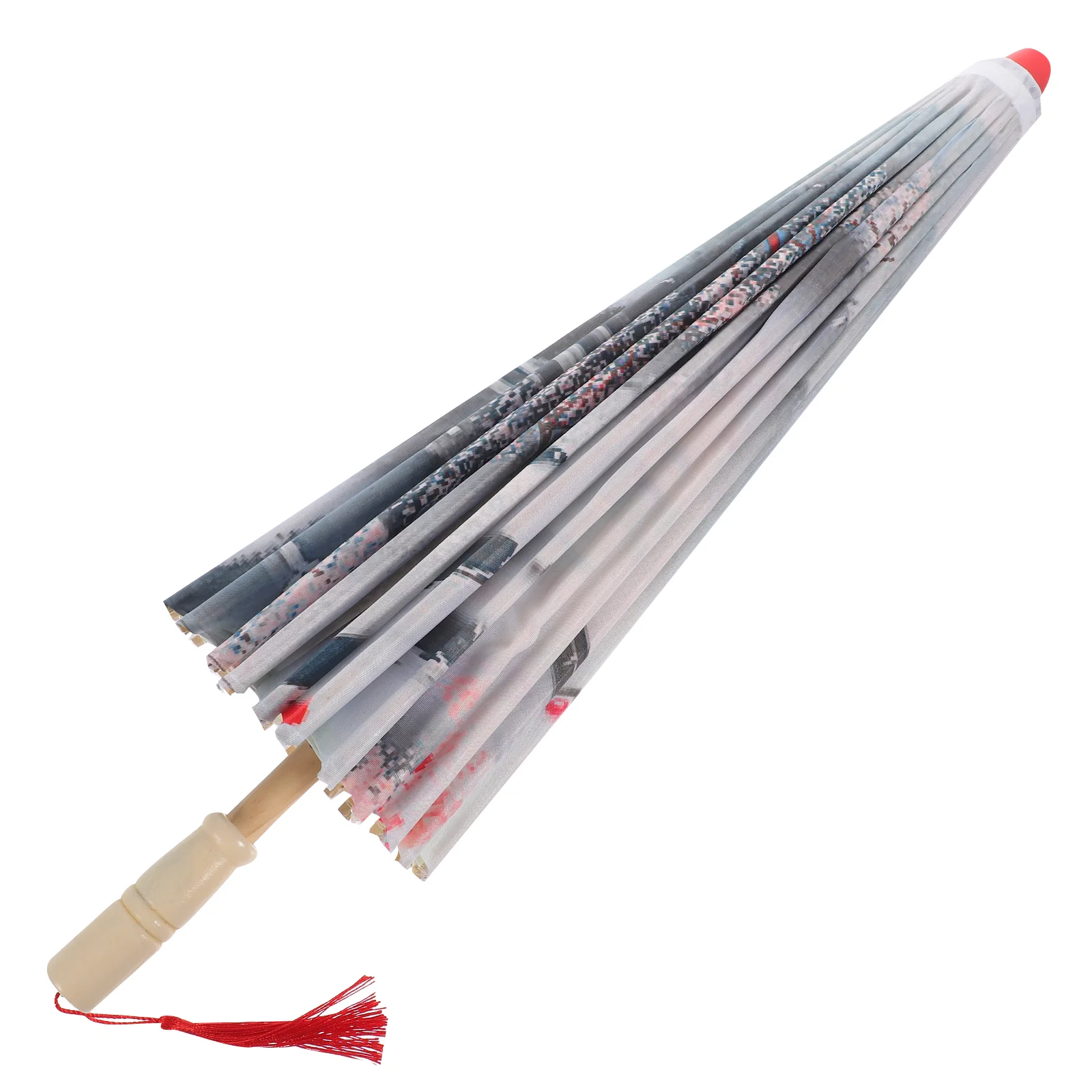 

Chinese Style Oil Paper Umbrella for Rain Chinoiserie Decor Cloth