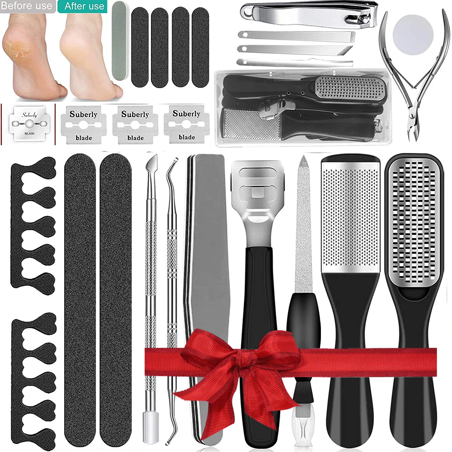 25 in 1 Professional Pedicure Kit Professional Pedicure Tools Set Foot Rasp Foot Dead Skin