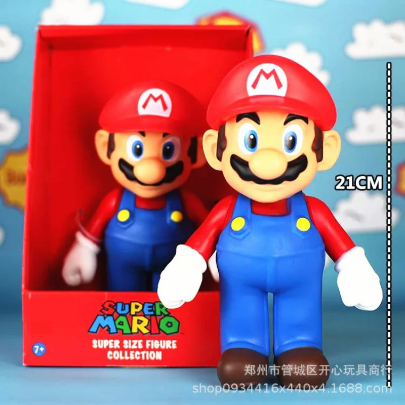 Mario Bros Toys Anime Figures Action Luigi Yoshi Peach Bowser Donkey Kong Collection Toys Model Dolls For Kids No Box Gifts
