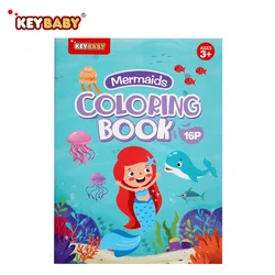 Montessori Children's Coloring Book Set: Mermaids, Dinosaurs, and Unicorns (Mermaid)