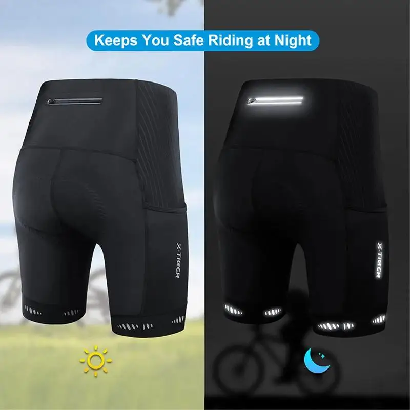 Men Cycling Shorts With Back Pocket 5D Gel Padded Biking Riding Half Pants Tights Bike Shorts for Men Mountain Road cycling shorts