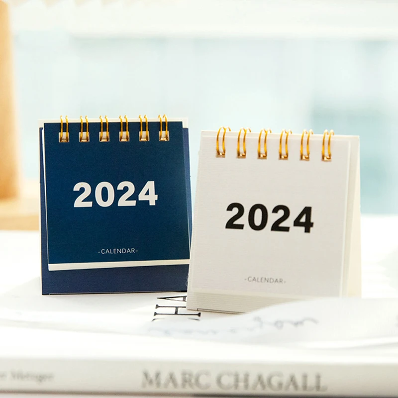 

2024 Mini Desk Calendar Simple Paper Calendar Time Management Daily Planner Yearly Agenda Organizer Cute Office Desk Accessories