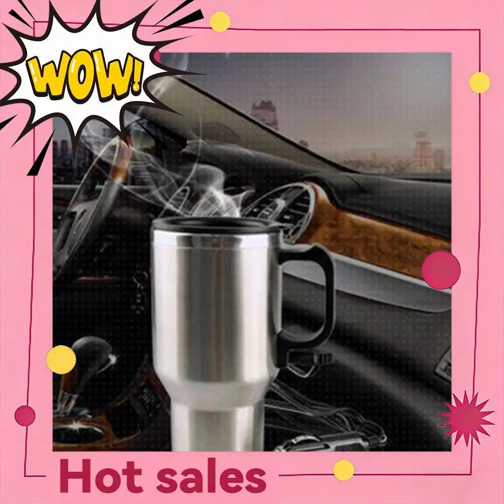 450ml 차량용 흡연기 라이터 플러그 스테인리스 스틸 차량용 가열 커피컵 12V (물, 커피, 차 가열용)
