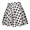 Women Spring Summer Dot Printed Skirt Soft Breathable Loose High Waist A-line Pleated Midi Dress Fashion Party Costume 4
