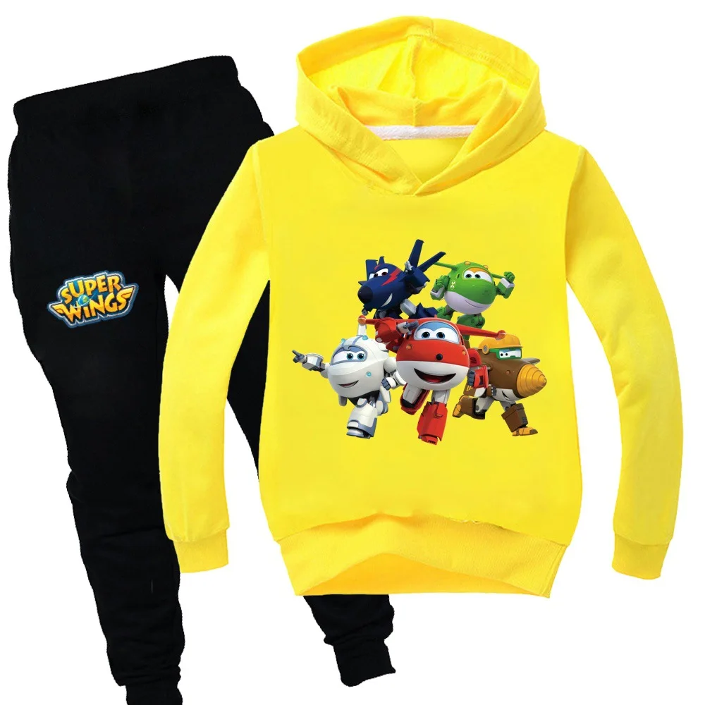 

Super Wings Clothes Set Kids Cartoon Jett Airplane Clothing Teenager Boys Hoodies Pants 2 Pcs Sets SportSuit Baby Girls Outfits