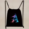 26 Initials Print Drawstring Bag Backpack Men and Women Beach Sports Travel Backpack Kid Gift Supplies Bag Portable Sundries Bag 2