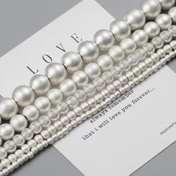 Natural Matte Silver Hematite Stone Beads - Round Loose Spacer Beads for DIY Jewelry and Charms, 2 - 10mm (Matte Silver Color)