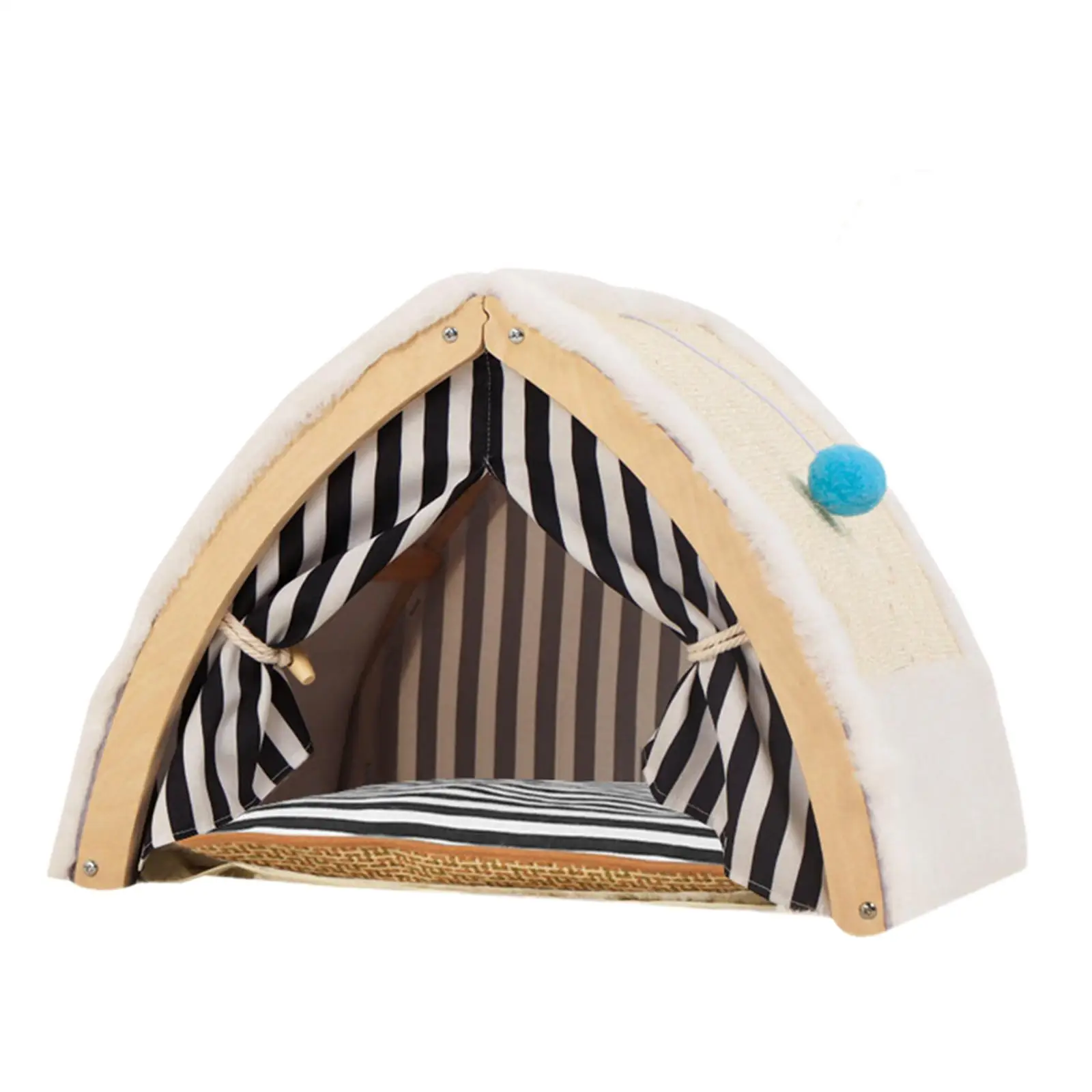 Cat Tent House Portable Breathable Shelter Hanging Ball Cat Tent Bed Pet Teepee Cat Scratcher for Indoor Outdoor Kitten Puppy