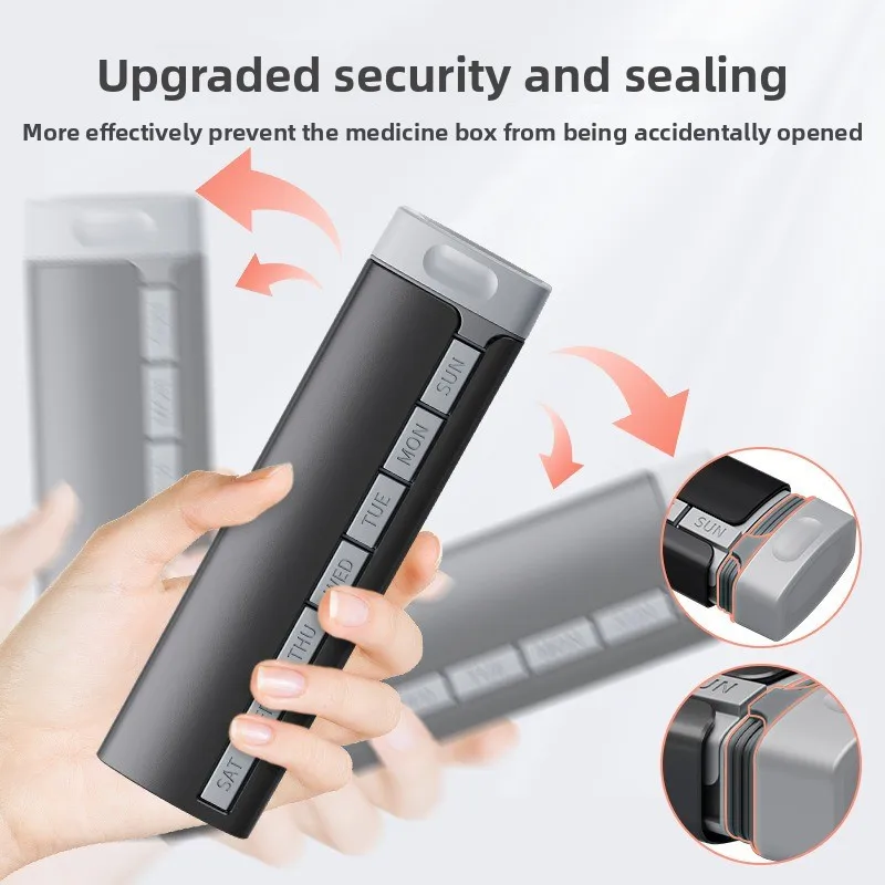 Premium Aluminum Alloy 7-Day Pill Organizer - Durable, Portable Medication & Vitamin Storage Case