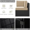 15 Piece Patio Furniture Set with Fire Pit Table, Outdoor Conversation Sets Wicker Rattan Sectional Sofa with Coffee Table 3