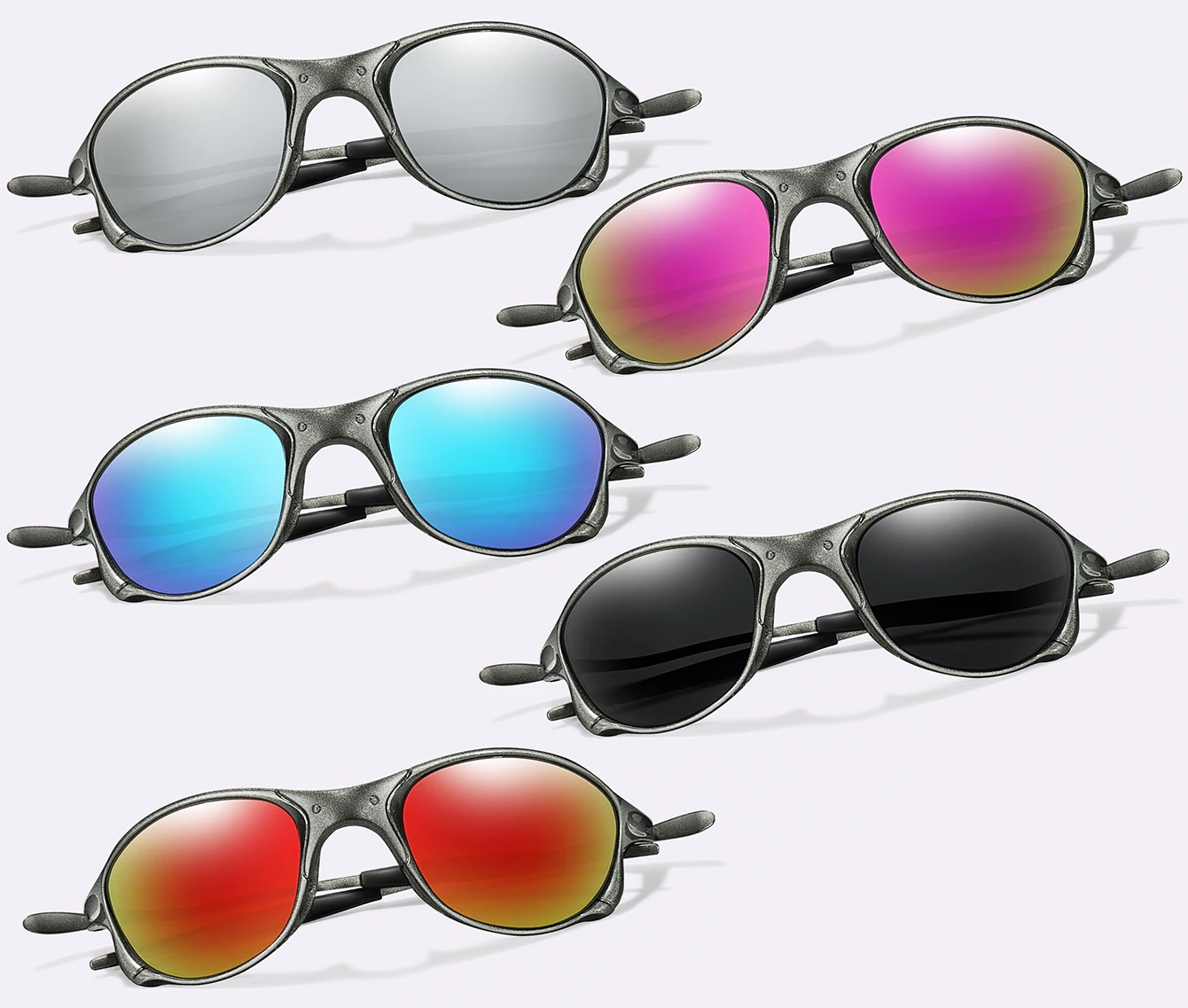 Description Picture 3 of item3 Pairs Men Women Fishing Sunglasses Metal Shades Frame with UV Protection for Outdoor Sports, Cycling Running, Hiking, Driving