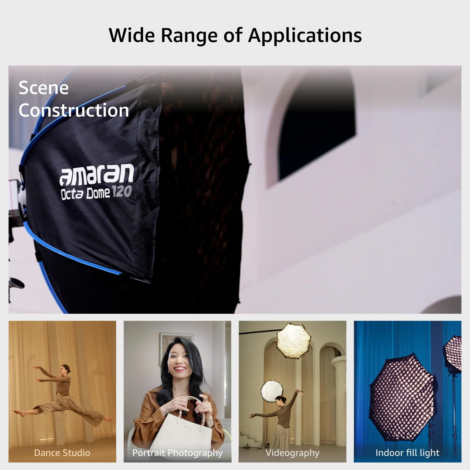 thumbnail image 2 of Amaran Octa Dome 60 Softbox - Foldable 60cm Octagonal Bowens Mount With Grid & Bag 2 of 9