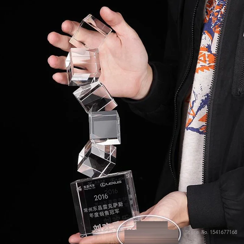 Customized Transparent Crystal Trophy, Creative Festival Award, High Cup, Sports Competition, Awards, Home Decorations, New, 1Pc