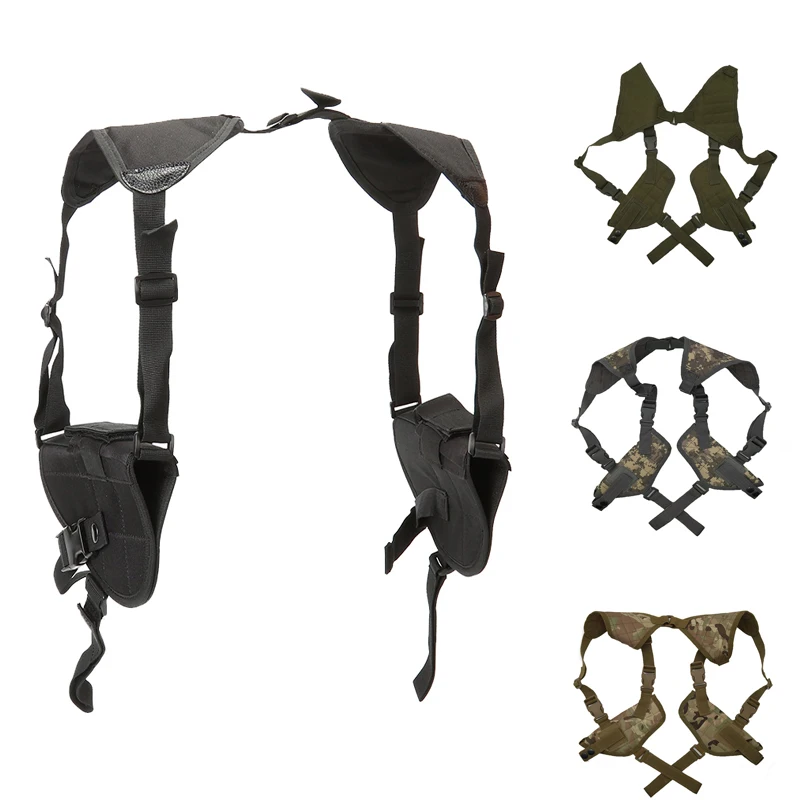 

Adjustable Left & Right Hand Tactical Nylon Shoulder Holster Double Pistol Gun Holster Pouch Concealed Handgun Carry Gun Case