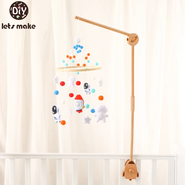 Let's Make Baby Wooden Mobile Crib Bed Bell Holder Windup Movement Music  Box Hanging Bed Bell Holder For Bracket Infant Toy Gift - AliExpress