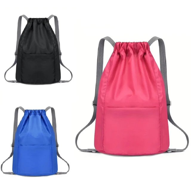 Mochila impermeable con cordón para hombre y mujer, bolsa de cuerda  multicolor, saco de Gimnasio Deportivo