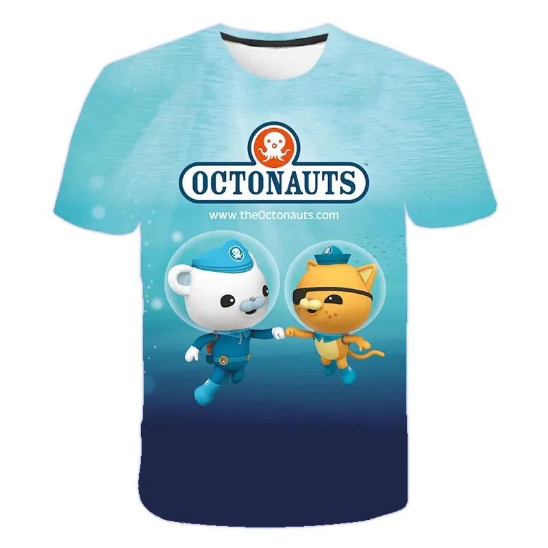 Kidss Fashion 3D The Octonauts Printed Short-Sleeved Tops For Boys Girls Summer Short-Sleeved High-Quality Children's Clothes 3