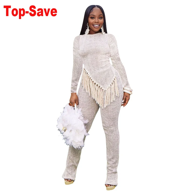 

2023 Осенняя уличная одежда для отдыха, свитер, комплекты для женщин, карандаш с кисточкой, штаны, спортивный костюм, женский комплект из двух предметов