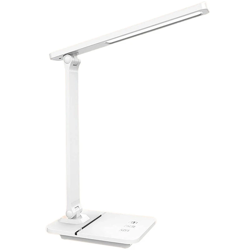 

HOT-LED Desk Lamp, 14W Eye-Caring Table Lamp With Phone Stand, 3 Color Modes With 800 Lumens Stepless Dimming, Press Control