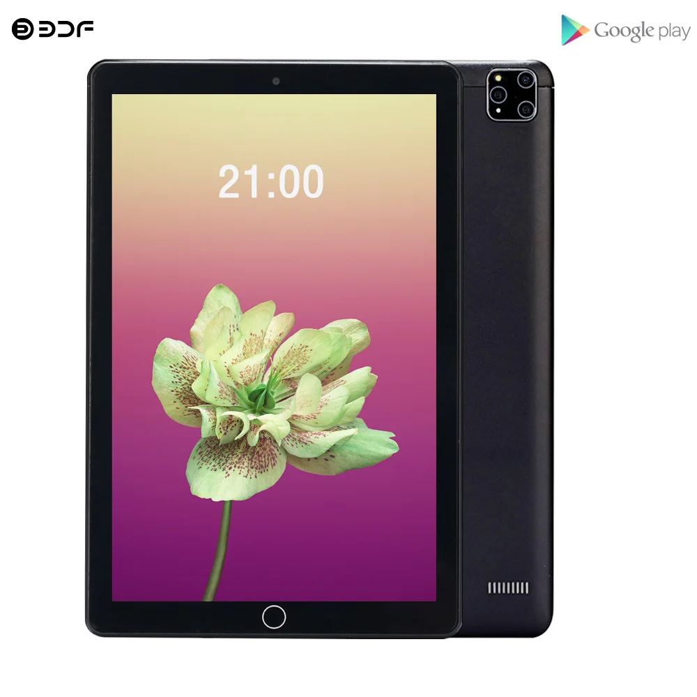 Tablet BDF HD 10.1 Inch Tablets Android 9.0 OS 3G / 4G Phone Call 4GB RAM 64GB ROM 1280×800 GPS 5000mAh Battary AI-speed-up newest android tablet Tablets