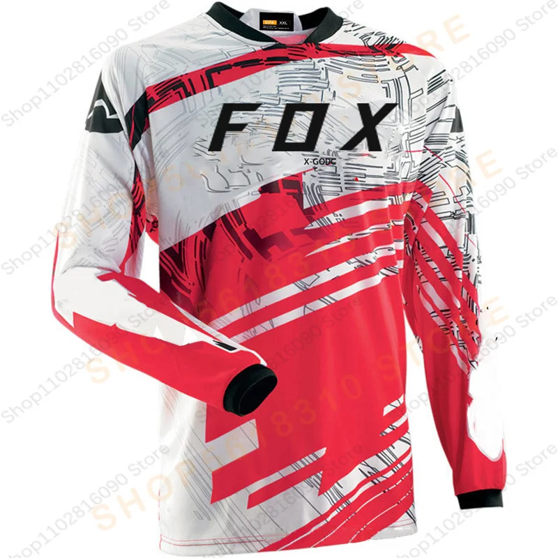 

2021 Team mtb Motocross Jersey X-GODC FOX Maillot DH Cycling Downhill Jersey Racing moto long