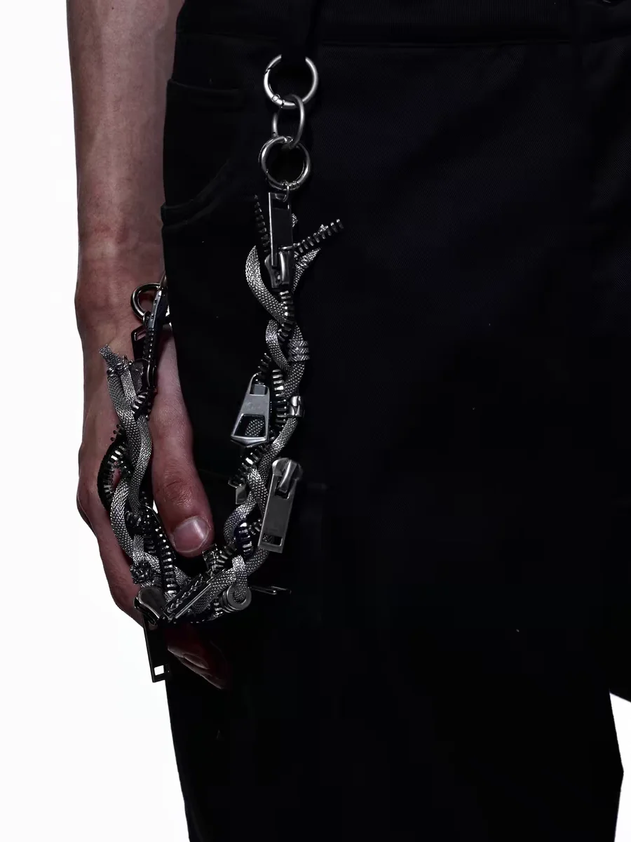 Unique Black Pants Chain Adornment For Men Adding Edge To Any