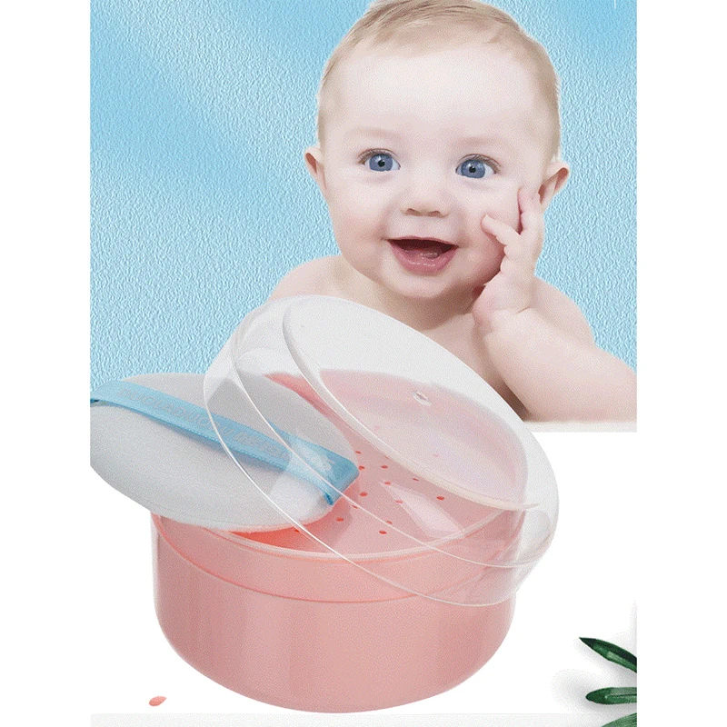 

Baby Powder Puff Cool Body Prickly Heat Powder Sub-Bottling Portable Empty Storage Box Container Face Power Makeup Tool
