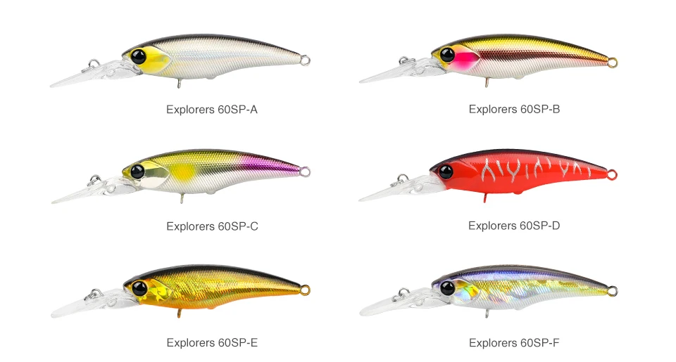 TSURINOYA Max 3,7 m Suspend Minnow Explorers 60SP 5,7 g künstlicher SHAD-Angelköder Hechtbarsch Chub High Response Action Hard Bait – Detail 6