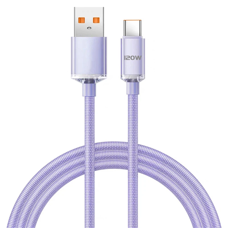 120W USB C Cable 6A Type C Super Fast Charging Data Cord Phone Charger USB Cables For Huawei P40 Samsung Xiaomi USB Type C Cable