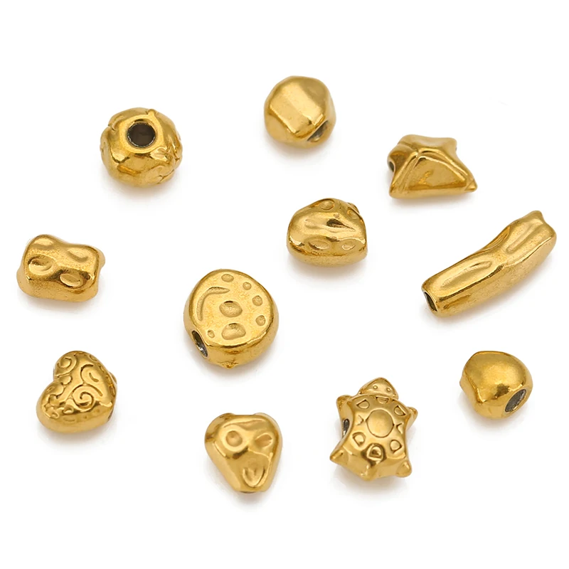 20 pièces en acier inoxydable tortue irrégulière rétro Baroque perles d'espacement pour bracelet à bricoler soi-même collier fabrication de bijoux trouver de perles en vrac