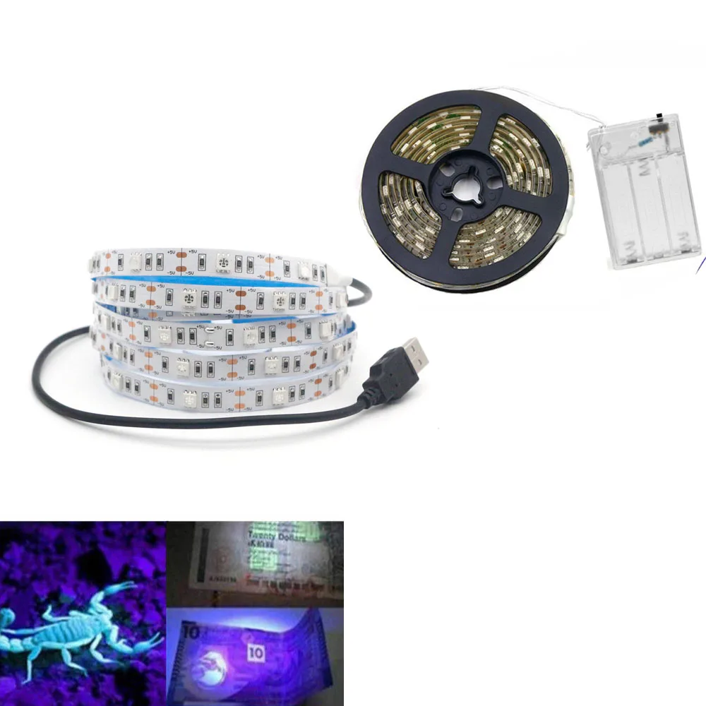 Nail Gel Varnish Dryer Nail Art Tools 5V UV led strip light 395-405nm Ultraviole Black light USB/AAA battery Fluorescent uv curing lamp nail drying lamp