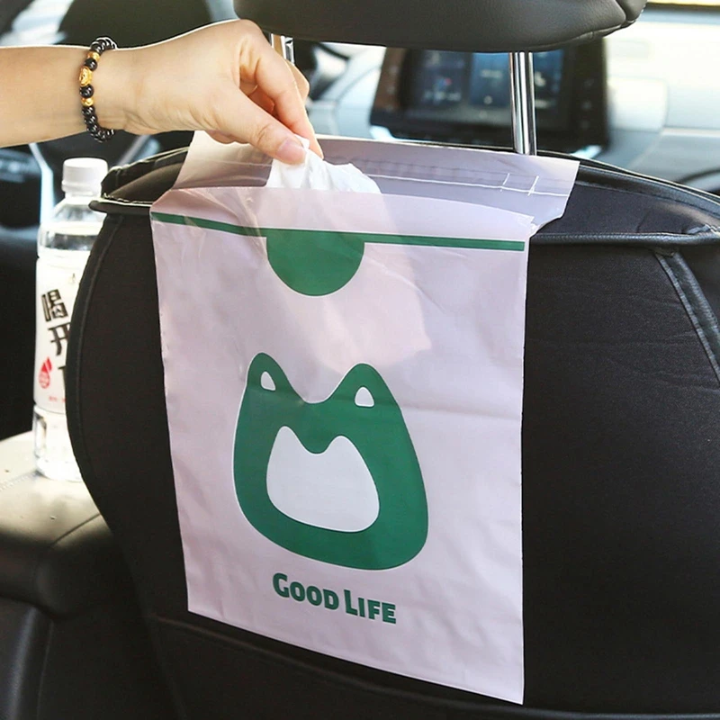 15Pcs Car Disposable Trash Bags Self Adhesive Rubbish Holder Auto